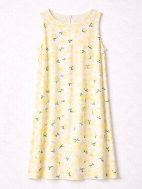 Cappagallo Women's Lemon Print Sleeveless Dress Women’s Size Medium A-Line